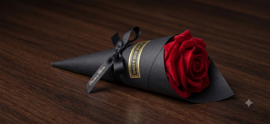 Midnight Crimson Valentine Rose Cone