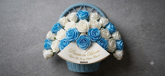 Champagne Satin Rose Hanging Basket